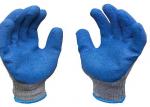 Nylon Knitted Liner Latex Palm Coated Gloves , Blue Garden Work Gloves