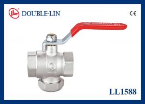 Quality 1/2 To 1  Female X Female 25 Bar Brass Ball Valve With Filter Flat Lever Handle wholesale