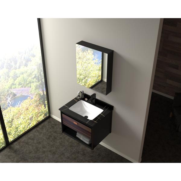 800mm Bathroom Mirror Cabinet Wall Mounted Artificial Marble Countertop