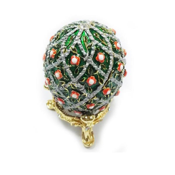 Faberge Egg Trinket Jewelry Box with Rose for Sale Rose Jewelry Trinket Box Rose Green Egg Christmas Wedding Gift