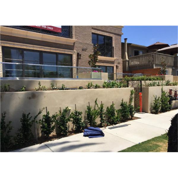 Durable Frameless Glass Railing Toughened Glass Balustrade With Stainless Steel Top Handrail