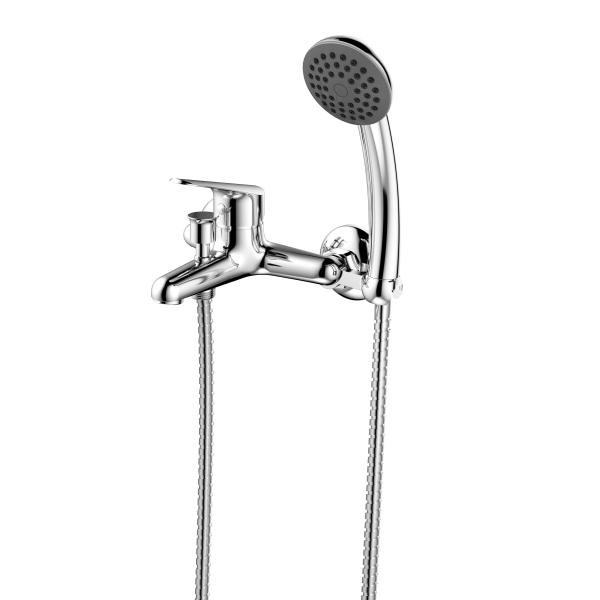Single Lever Bath Mixer Tap for Wall Installation, Chrome
