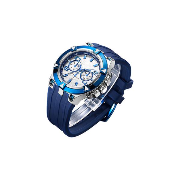 Sports Stainless Steel Waterproof Watch Plastic Dial Bezel For Man Silicone Strap