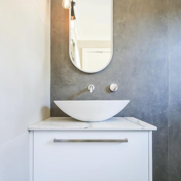 Mini Wooden White Plain Melamine Bathroom Vanity Units Cabinets Wall Mounted Set Marble