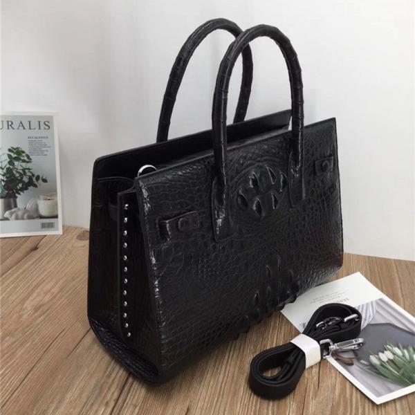 Exotic Genuine Alligator Skin Women Working Totes Large Shoulder Bag Authentic Crocodile Leather Lady Top-handle Handbag