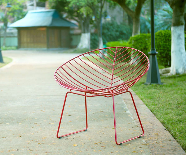 Metal Wire Chair Cafe French Metal Moon Chair Outdoor Furniture 55x52x81cm