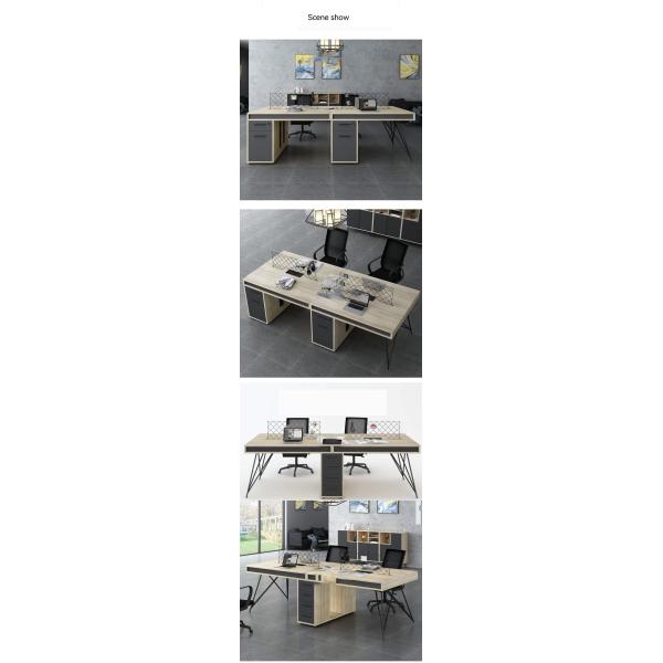 Simple Modern Office Furniture Table and Chair Combination for Open Staff Workstation
