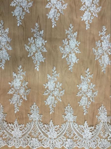 Cheap 2017 new design embroidry tulle lace fabric  With Cord for Bridal Dress for sale