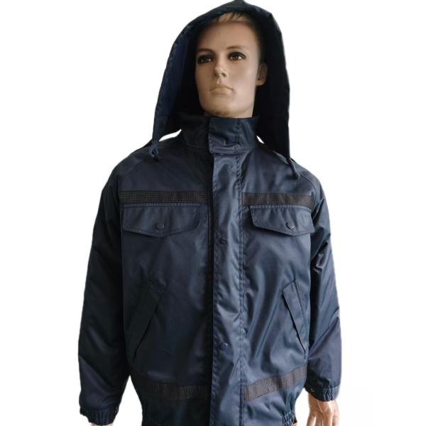 Navy Blue All Weather Military Jacket with Advanced Composite Fabric Technology and 4 Pockets Design