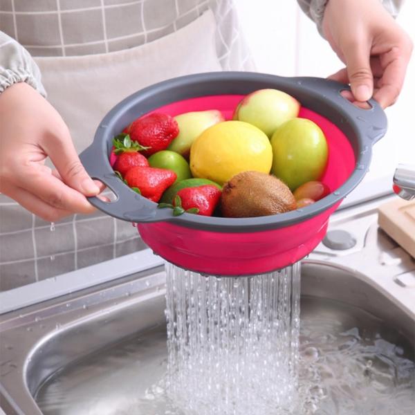 Collapsible Colander Set Of 3 Heat Resistant Washing And Draining Of Vegetables Fruits Pasta Perfect For Kitchen Trainer