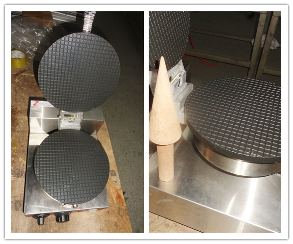 Food Preparation Equipments Electric Ice Cream Cone Maker Machine Single / Double Head