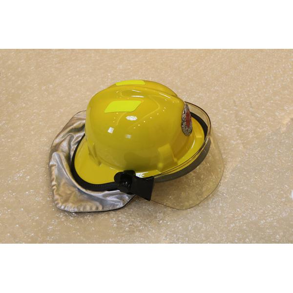 Fire Construction Safety Helmets Face Shield Yellow Polyamine Flame Retardant
