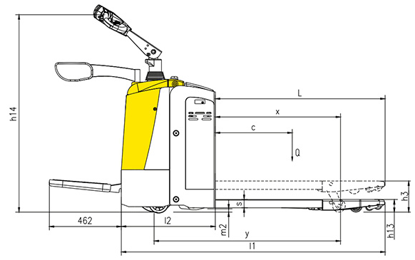 People Standing Type Electric Pallet Truck 2000KG Load Capacity For Big Supermarket