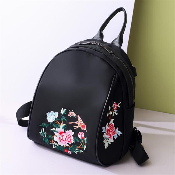 Nylon Embroidery Double Shoulder Bag Female Korean Version of The New Fashion Oxford Cloth Tourism
