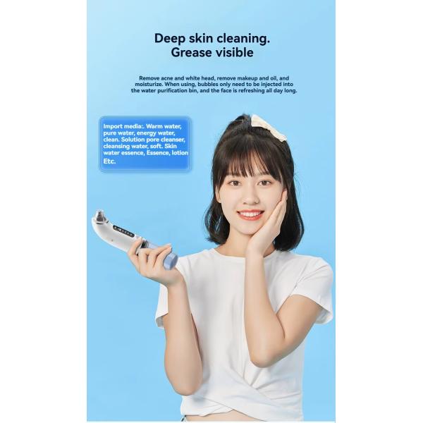 Temu ABS Vacuum Blackhead Remover Machine Facial Cleaning Nose Pore Suction Device