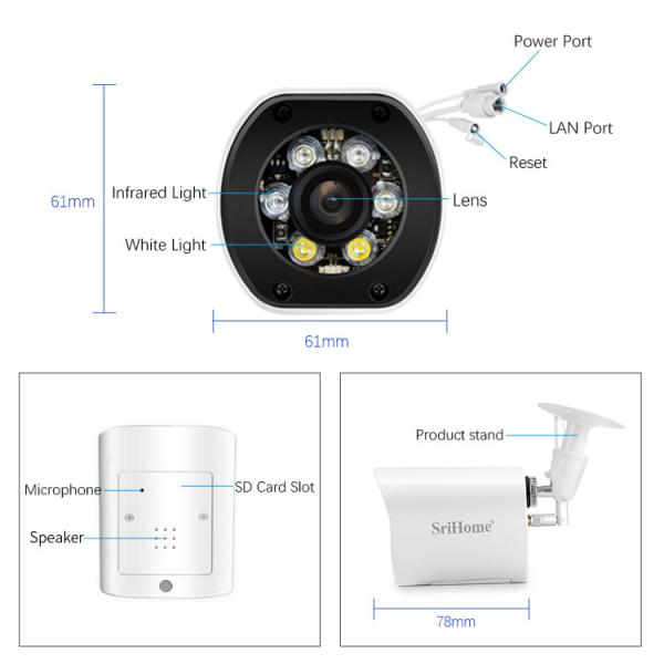 5MP Full Color Night Vision Waterpoof Cctv IP Surveillance Security IR LED Outdoor Bullet PoE Camera With Auto-Tracking