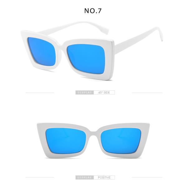 BSCI Trendy Fashion Sunglasses Women Rectangle Frame Clear Mirror Lens Glasses UV400