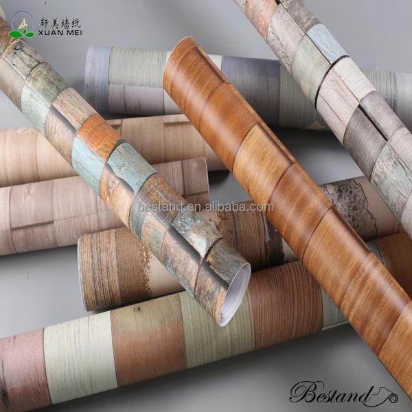 Self-Adhesive Removable Wood Peel and Stick Wallpaper Decorative Wall Covering Vintage Wood Panel Interior Film for Walls
