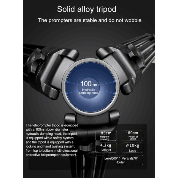 Private Mold 24 Inch Television and Broadcast Studio Teleprompter with 1 Set Remote