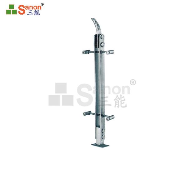 SS304 Stainless Steel Balcony Posts Railing Pillar Satin Finished Diameter 42.4mm