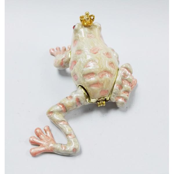 Frog shape bejeweled box for wedding metal trinket box treasure box metal jewelry box