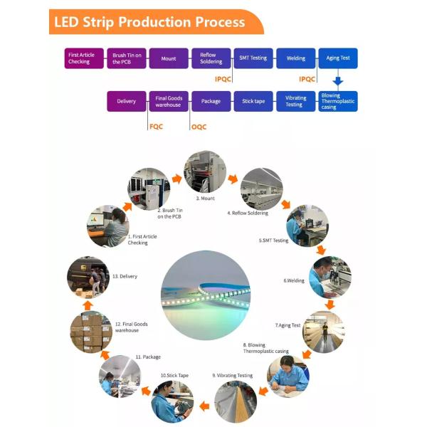Warm White Cold White 230V LED Strip Light IP65 5m Flexible With Plug