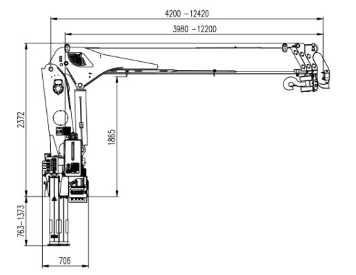 Chinese Dongfeng Brand Double Cabin 4WD 4X4 Truck Mounted Crane With XCMG 5 Tons Crane For military use