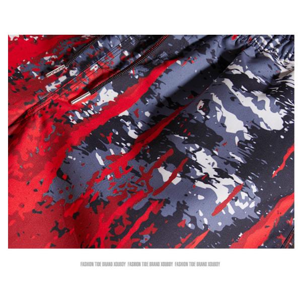 Digital Offset Printing Gradual Mens Red Boardshorts With Pockets