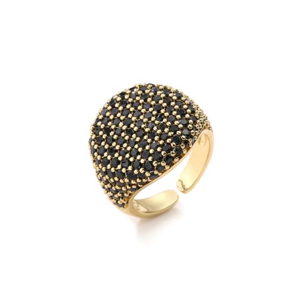 Rock Men Hip Hop Ring 18k Gold Plated Chunky Micro Pave CZ Ring