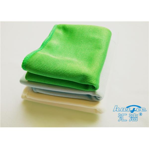 Shiny Smooth Green Microfiber Glass Cleaning Cloth For Mirrors , Screens