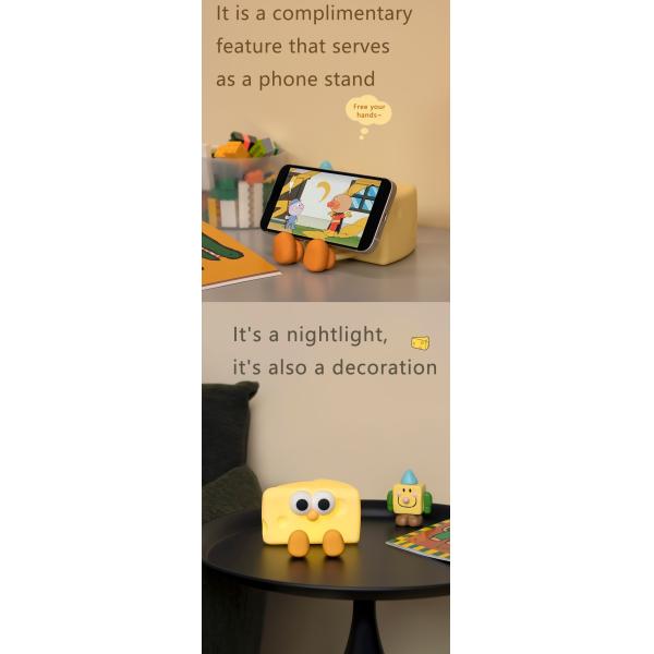 China Factory Modern Design USB Rechargeable Silicone Baby Night Light Lamp Smart Home Lighting With A Cheese DesignFor Girls Bedroom