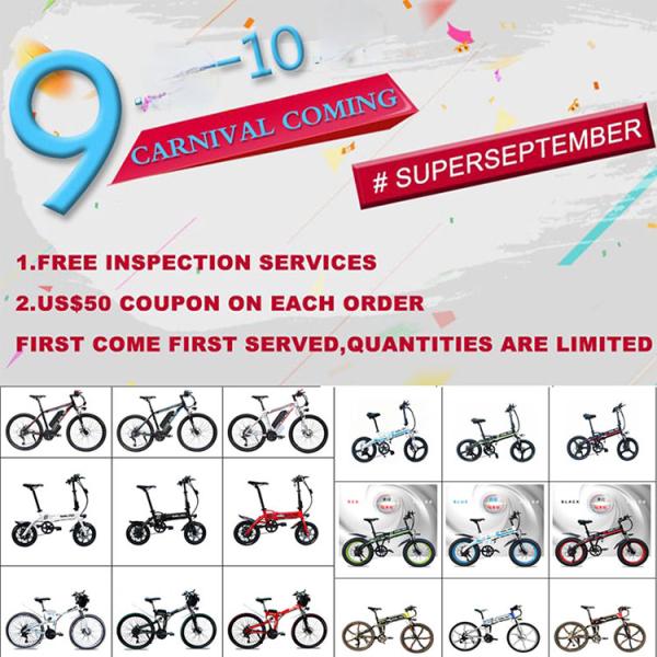 Foldable 20 Inch Electric Bike , Electric City Bike Aluminum Alloy 6061 Frame
