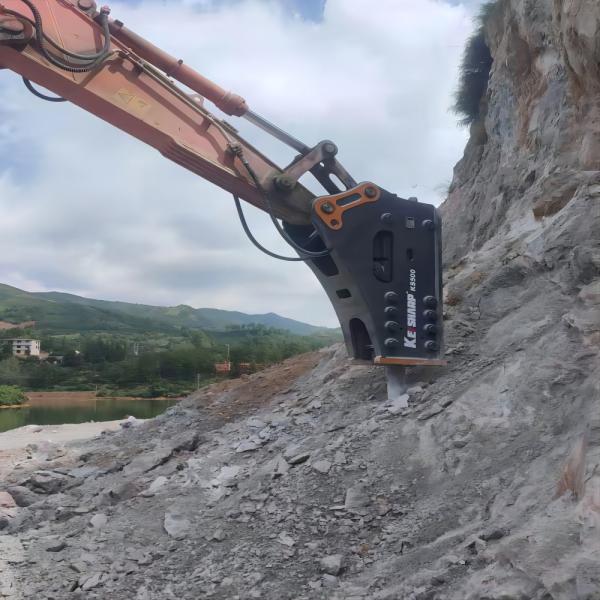 5350 Kg Heavy Hydraulic Rock Breaker Wear Resistant Alloy 195mm Chisel Rock Breaker