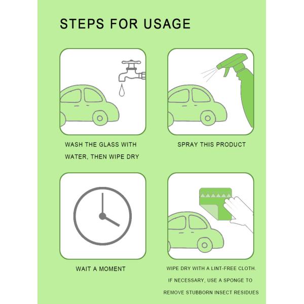 Translucent Glass Car Paint Cleaner 500ml Spray Refreshing Vision