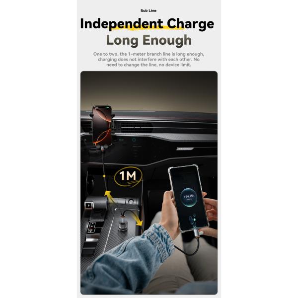 ESSAGER ES-X67 2 in 1 100W USB Type C to USB Type C Lighting Data Cable