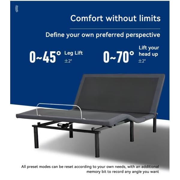 Metal King Size Electric Adjustable Bed With Wireless Remote Control