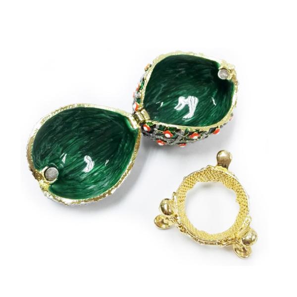 Faberge Egg Trinket Jewelry Box with Rose for Sale Rose Jewelry Trinket Box Rose Green Egg Christmas Wedding Gift