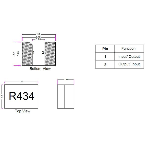 1684466392903971.png 1814 SAW Resonator 433.92MHz ±150KHz 2.2dB Max.
