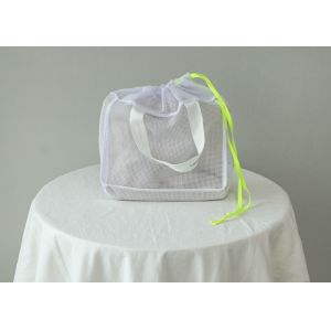 China Drawstring Mesh Laundry Bags , White Small Net Laundry Bags 100% Polyester on sale