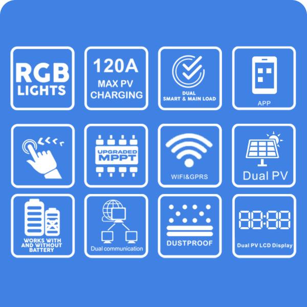 3.5KW 24V to 110V 220V 230V All in One Hybrid Inverter with MPPT Solar Controller and WiFi/GPRS Communication