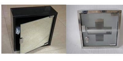 2017 compartment wall Container label Metal layer Stainless Steel Medical box Metal Box/medicine Chest Portable Medication Lock