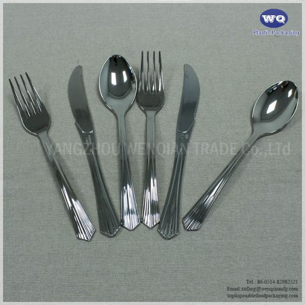 7 Inch Silver Disposable Plastic Utensils,Disposable Cutlery Set,disposable plastic forks-pre wrapped plastic cutlery