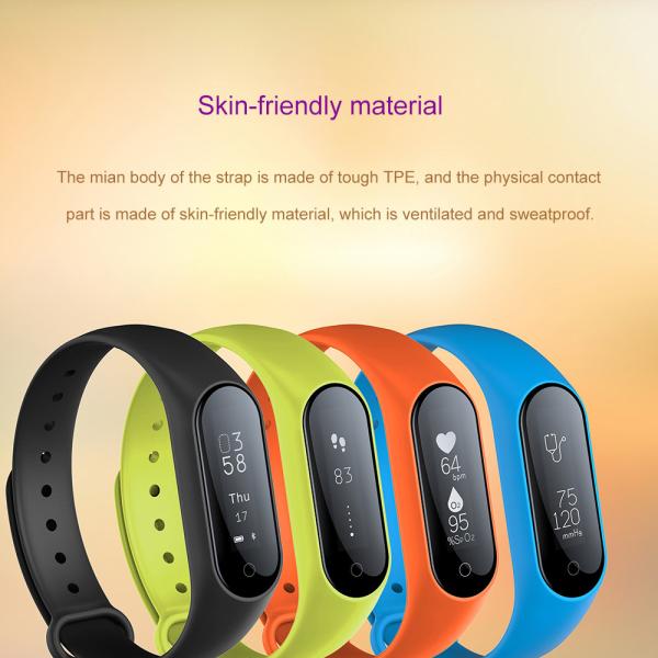 Low Power Consumption Smart Bluetooth Activity Bracelet 0.87 Inch Button / APP Control