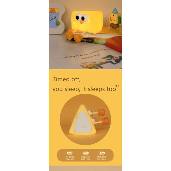 China Factory Modern Design USB Rechargeable Silicone Baby Night Light Lamp Smart Home Lighting With A Cheese DesignFor Girls Bedroom