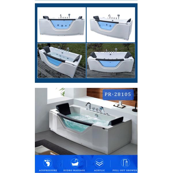 1.7m Acrylic Waterfall Whirlpool Bathtub Freestanding Two Person Equipment