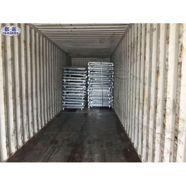 Metal Storage Wire Mesh Pallet Cages Basket Foldable Lockable COC Certificated