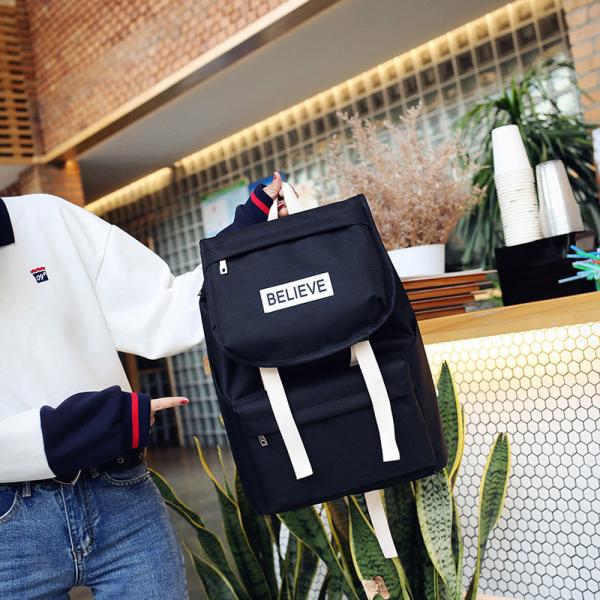 New Korean version of personality letter backpack large capacity burden reduction waterproof multi-purpose bag