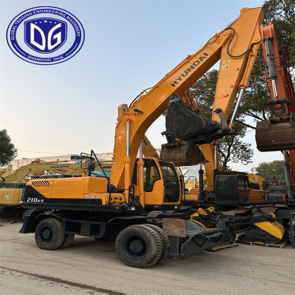 Hyundai 21 Ton Excavator Used 210W-9 Hydraulic Wheel Excavator