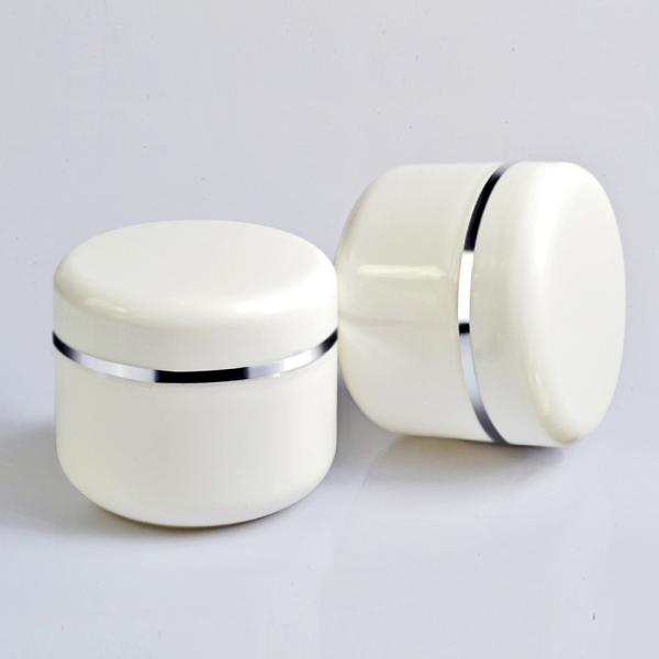 Silver Edge White Face Cream Containers Pp Plastic Material 20g 50g 100g 250g