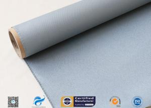 Quality Grey Silicone Coated Fiberglass Fabric 0.85MM Satin Weave Abrasion Resistant wholesale